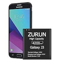 Galaxy J3 Battery ZURUN 4200mAh Battery Replacement for Samsung Galaxy J3 J320V J320A J320F J320P EB-BG530 EB-BG530BBU Galaxy J3 Luna Pro Battery/Galaxy Grand Prime Battery