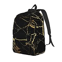 Canvas Backpack For Women Men Laptop Backpack Black And Gold Background Travel Daypack Lightweight Casual Backpack