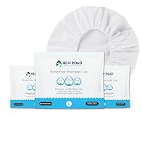 New Road Health Supply - Rinse Free Shampoo Cap, Shampoo and Condition Without Water, Shower Cap for Women and Men, PH Balanced and Hypoallergenic, for Post-Surgery, Bedridden and Elderly, 3-Pack