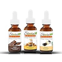 Stevia Drops Butterscotch, English Toffee, & Vanilla Stevia Select Keto Coffee Sugar-Free Stevia Flavors Bundle (3) Pack