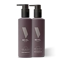 Bevel Leave In Conditioner for Men - Curly Hair Conditioner with Hemp Seed Oil and Biotin, Detangles Moisturizes and Strengthens Hair, 7 Oz (Pack of 2)