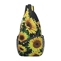 Sunflower 1 Sling Backpack, Multipurpose Travel Hiking Daypack Rope Crossbody Shoulder Bag
