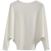 GOLDSTITCH Boat Neck Batwing Sleeves Dolman Knitted Sweaters and Pullovers Tops for Women
