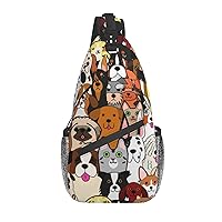 Dog Puppy Sling Backpack Crossbody Shoulder Bag Travel Hiking Daypack Gifts