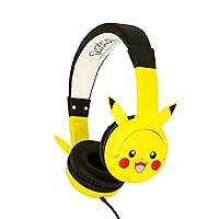 PK1178 Pokemon Pikachu Ears Kids Wired Headphones Yellow