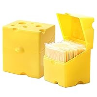 Cheese Storage for Fridge 2Pcs Sliced Cheese Container Cold Resistant Cheese Storage Box with Flip Lid Cheese Slice Holder Keeps Cheese Fresh Longer