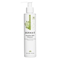 DERMA-E Sensitive Skin Cleanser – Gentle, Unscented Cleansing Face Wash – Soothing Facial Cleanser with Pycnogenol and Aloe Vera - Reduces Redness and Irritation, 6 fl oz