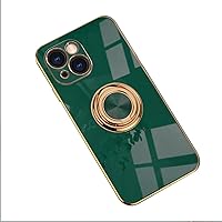 LOFIRYCase for iPhone 15 Pro Max/15 Pro/15 Plus/15, Ultra Thin TPU Soft Shockproof Case with Magnetic Stand Electroplated Luxury Cover (15 Pro Max,Green2)