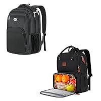 MATEIN Travel Laptop Backpack, 15.6 Inch Water Resistant Padded Computer Bag with USB Port for Business Work, Lunch Backpack for Women, Insulated College Laptop Backpack Reusable Tote Food Bag
