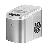 Magic Chef Portable Countertop Ice Maker, Small Ice Maker for Kitchen or Home Bar, Tabletop Ice Maker for Parties, 27-Pound Capacity, Silver