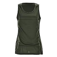 Womens Trendy Women Kangaroo Tank Solid Color Funny Shirt Casual Kangaroo Pouch Essentials Tops Baby Carrier Shirt Green