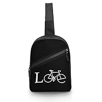Love Bike Bicycle Sling Backpack Crossbody Shoulder Bag Casual Chest Bag Travel Hiking Daypack