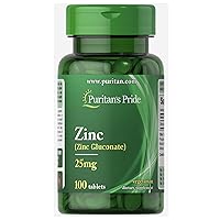 Puritan's Pride Zinc Chelate 25 mg 100 Tablets