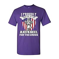 I Proudly Stand for The Flag Kneel for The Cross DT Adult T-Shirt Tee