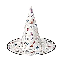 Mqgmzhigh Heel Shoes Print Enchantingly Halloween Witch Hat Cute Foldable Pointed Novelty Witch Hat Kids Adults