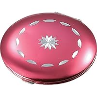 Visol Pearl Metal Compact Mirror with Diamond Cut Design, Hot Pink
