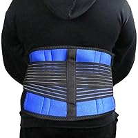 S-6XL Elastic Lower Back Support Brace Plus Size Posture Corrector Women Men Lumbar Decompression Band Waist Back Pain Relief Spine Support Orthopedic Corset (Color : Blue, Size : Small)