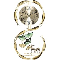 Large s,Decorative Wrought Iron Silent Non-Ticking Quartz Clock,Large Wall Hanging Clock for Living Rooms Office Cafe Hotel,38 x 73cm