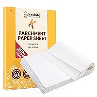 Katbite 200PCS 12x16 In Heavy Duty Flat Parchment Paper, Parchment Paper Sheets for Baking Cookies, Cooking, Frying, Air Fryer, Grilling Rack, Oven(12x16 Inch)