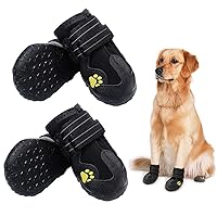 Waterproof Dog Boots, Dog Outdoor Shoes, Dog Rain Shoes, Running Shoes for Medium to Large Dogs with Two Reflective Fastening Straps and Rugged Anti-Slip Sole (3.35