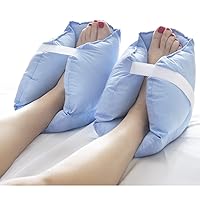 Heel Cushion Protector Pillow to Relieve Pressure from Sores and Ulcers, Foot Pillow, FSA HSA Eligible, Adjustable in Size, Blue, White, Sold as a Set of 2