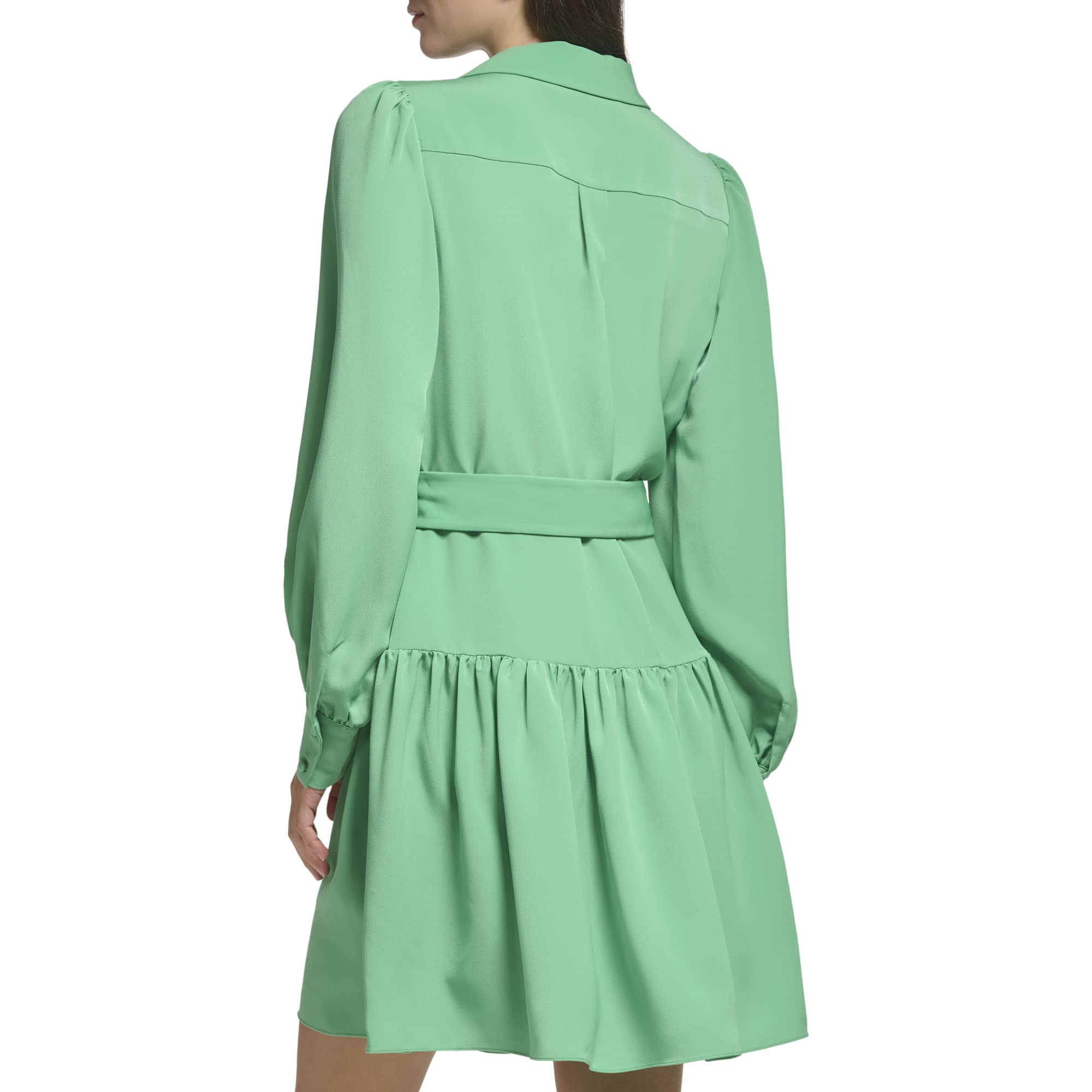 Karl Lagerfeld Paris Women's Belted Collar Front Zip Dress