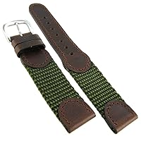 18mm Hadley Roma Swiss Army Style Olive & Brown Mens Watch Band Regular 866