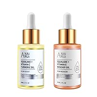 ANAI RUI Squalane Rosehip Oil for face +Vitamin C Turmeric Oil,Hydrate,Firm and Softer Skin