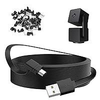 25FT/7.5M Power Extension Cable Compatible with WYZE Cam Pan V3, 90 Degree Micro USB Extension Charging Cable for Your WYZE Cam Pan V3 Continuously, L-Shaped Flat Power Cord- Black