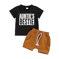 Newbgclo Toddler Baby Boy Girl Summer Clothes Letter Print Short Sleeve T-shirt Tops Jogger Shorts Sets 2Pcs Casual Outfits
