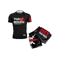 Kids Boxing Print Boxing Outfit iform Set 2 Pieces Training Wear Thai Clothing Sportswear Boxing Student Uniform