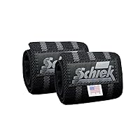 Schiek Sports Heavy Duty Wrist Wraps - Gym Workouts Wrist Support - Black Out Line Wrist Wraps