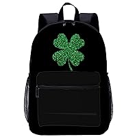 Four Leaf Clover Lucky 17 Inch Laptop Backpack Large Capacity Daypack Travel Shoulder Bag for Men&Women