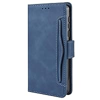 Sharp Aquos Wish 3 Case, Magnetic Full Body Protection Shockproof Flip Leather Wallet Case Cover with Card Holder for Sharp Aquos Wish 3 Phone Case (Blue)