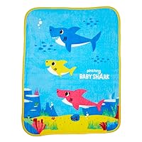 Franco Baby Shark Kids Bedding Super Soft Silk Touch Throw, 40 in x 50 in, (Official Licensed Product)