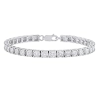 Dazzlingrock Collection 0.45 Carat (ctw) Round White Diamond Ladies Tennis Bracelet 1/2 CT, Sterling Silver