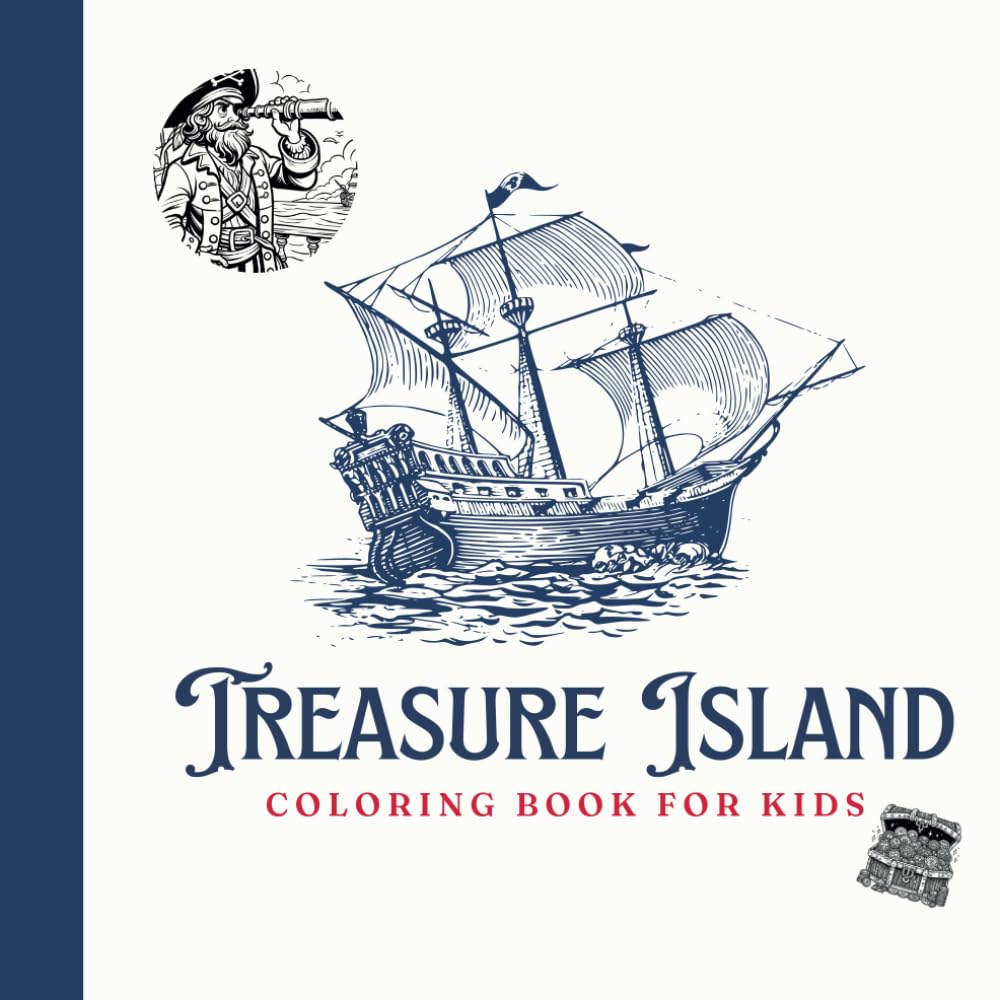 Treasure Island: Coloring book for kids