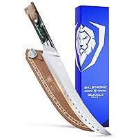 Dalstrong Butcher Knife - 10 inch - Valhalla Series - 9CR18MOV HC Steel Kitchen Knife - Celestial Resin & Wood Handle - Razor Sharp Breaking Knife - Heavy Duty - BBQ Meat Slicer - w/Leather Sheath