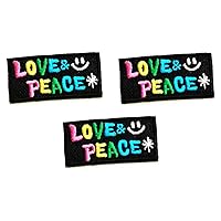 Nipitshop Patches Set Black Love Peace Sign Hippie Boho Retro Flower Power Summer of Love Hippy Patch Embroidered Iron On Patch for Clothes Backpacks T-Shirt Jeans Skirt Vests Scarf Hat Bag