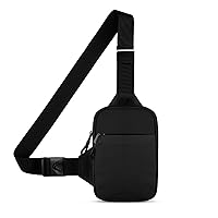 Small Crossbody Bag for Men and Women - Mini Men Sling Bag Casual Waterproof Phone Chest Bag for Travelling Workout (Black)