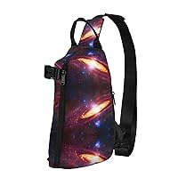 Outer Space Print Crossbody Backpack,Travel Hiking Cross Bag Diagonally, Cycling Bag