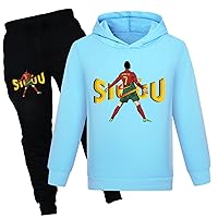 Little Boy Hoodie and Jogging Pants Set Cristiano Ronaldo Pullover Hoody-Classic Hooded Tracksuit Novelty Sweatshirt
