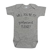 Unisex-Baby Grey Bodysuit Will You Be My God Parent Black Print