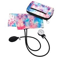 Prestige Medical Adult Premium Aneroid Sphygmomanometer with Matching Carry Case, Tie Dye Cotton Candy Sky