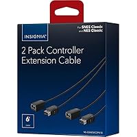 Insignia 6 ft. (2-pack) Controller Extension Cable for Nintendo SNES Classic and Nintendo NES Classic Controllers - Black