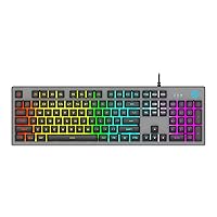 HP K500F Backlit Membrane Wired Gaming Keyboard with Mixed Color Lighting, Metal Panel with Logo Lighting, 26 Anti-Ghosting Keys,
