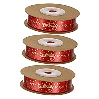 BESTOYARD 3 Rolls Ribbon Wired Birthday Party Decor Gift Wrapping Spool Colorful Gift Wrapping Nativity Decor Handmade Gift Strip listones para manualidades Burlap Miss Polyester Bow tie