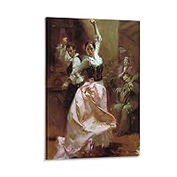 Dancing in Barcelona by Pino Daeni Classic Vintage Oil Painting Wall Decor Art Poster Wall Art Paintings Canvas Wall Decor Home Decor Living Room Decor Aesthetic Prints 20x30inch(50x75cm) Frame-style