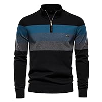 Mens Quarter Zip Sweater,Mens Quarter-Zip Sweater Argyle Stand Collar Knitting Pullovers Knit Slim Fit Pullover