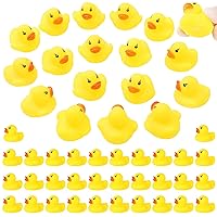 100pcs Rubber Duck,Colored 50 pcs,Yellow 50pcs,Total 2 Packs,Ducks Size is1.6